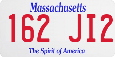 MA license plate 162JI2