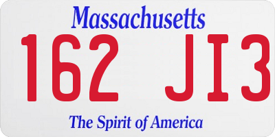 MA license plate 162JI3