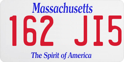 MA license plate 162JI5