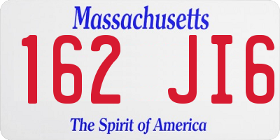 MA license plate 162JI6