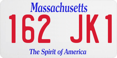 MA license plate 162JK1