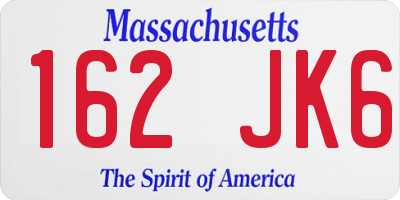 MA license plate 162JK6