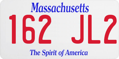 MA license plate 162JL2