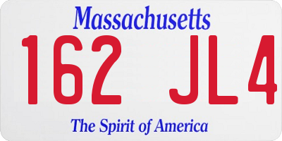 MA license plate 162JL4