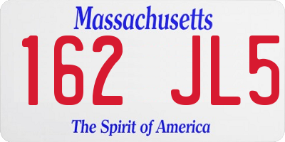 MA license plate 162JL5