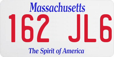 MA license plate 162JL6