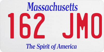 MA license plate 162JM0