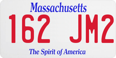 MA license plate 162JM2