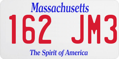 MA license plate 162JM3