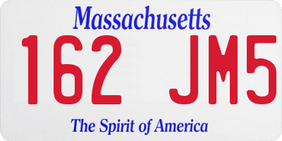MA license plate 162JM5