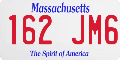 MA license plate 162JM6