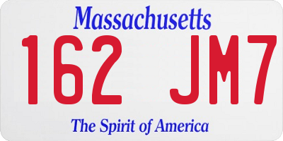 MA license plate 162JM7