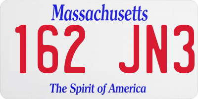 MA license plate 162JN3