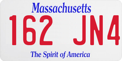 MA license plate 162JN4
