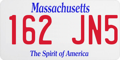 MA license plate 162JN5