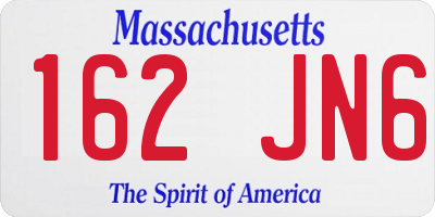 MA license plate 162JN6