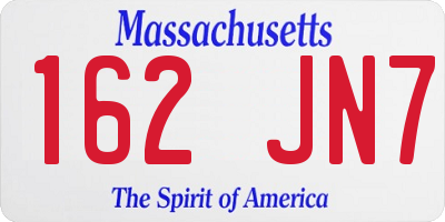 MA license plate 162JN7