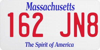 MA license plate 162JN8