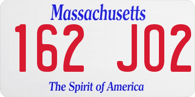 MA license plate 162JO2