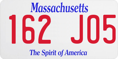 MA license plate 162JO5