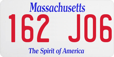 MA license plate 162JO6