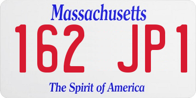 MA license plate 162JP1