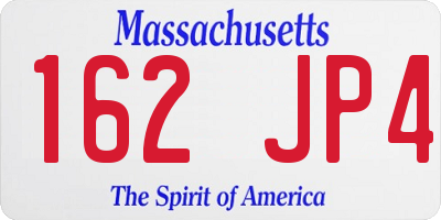 MA license plate 162JP4