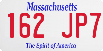 MA license plate 162JP7