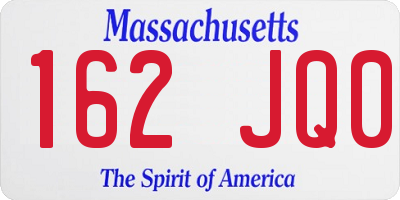 MA license plate 162JQ0