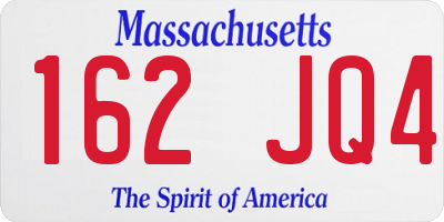 MA license plate 162JQ4