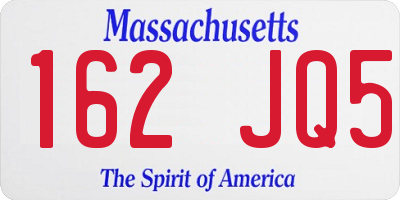 MA license plate 162JQ5