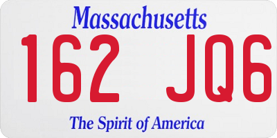 MA license plate 162JQ6