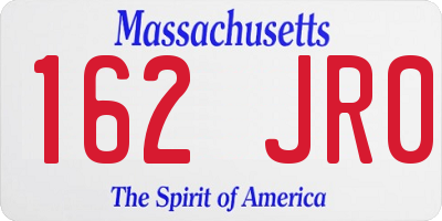MA license plate 162JR0