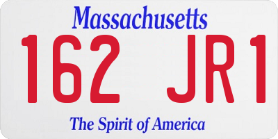 MA license plate 162JR1