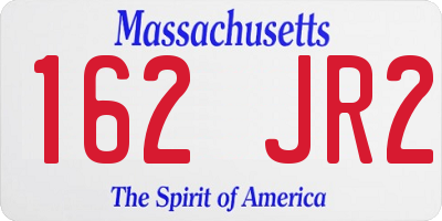MA license plate 162JR2