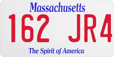 MA license plate 162JR4