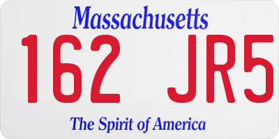 MA license plate 162JR5