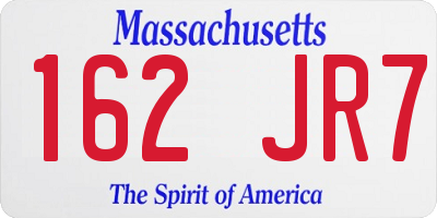 MA license plate 162JR7