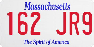 MA license plate 162JR9