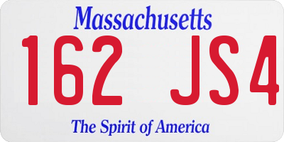 MA license plate 162JS4