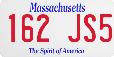 MA license plate 162JS5