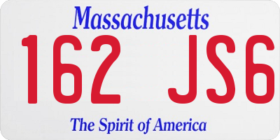 MA license plate 162JS6