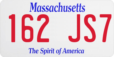 MA license plate 162JS7