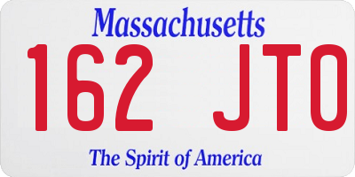 MA license plate 162JT0