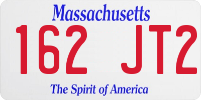 MA license plate 162JT2
