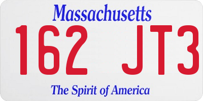 MA license plate 162JT3