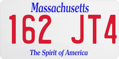 MA license plate 162JT4