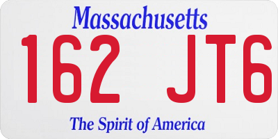 MA license plate 162JT6