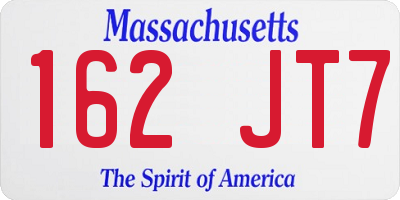 MA license plate 162JT7