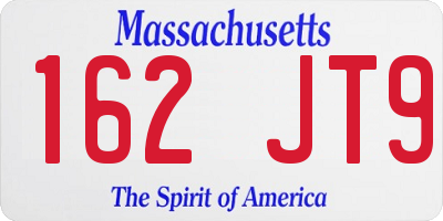 MA license plate 162JT9